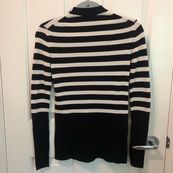 Everlane The Breton Ribbed Sweater Navy White Stripe Cotton - Picture 6 of 9
